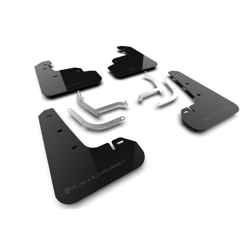 Rally Armor UR black polyurethane mud flaps with grey logo for 2024-2026 Subaru Impreza.