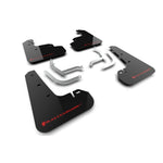 Set of black Rally Armor UR polyurethane mud flaps with red logo for 2024-2026 Subaru Impreza.