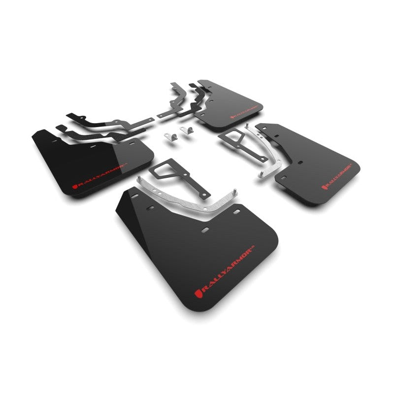 Rally Armor UR black polyurethane mud flaps with red logo for 2025-2026 Hyundai Ioniq 5 N