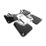 Black Rally Armor UR polyurethane mud flaps with silver battery logo for 2025 Hyundai Ioniq 5 N