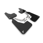 Rally Armor UR black polyurethane mud flaps with silver battery logo for 2025-2026 Hyundai Ioniq 5.