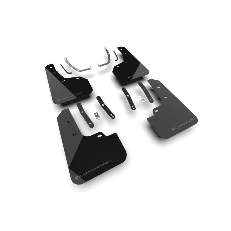 Rally Armor UR black polyurethane mud flaps with dark grey logo for 2025-2026 Hyundai Tucson Hybrid