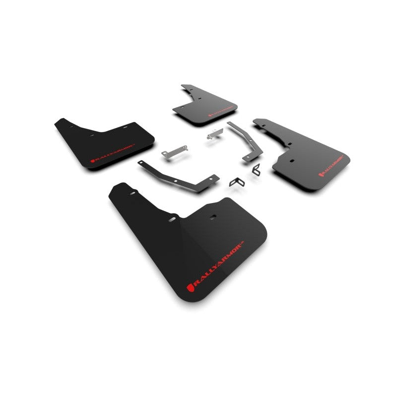 Rally Armor black UR series polyurethane mud flaps with red logo for 2025-2026 Subaru Forester models