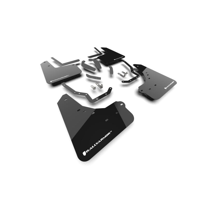 Black Rally Armor UR polyurethane mud flaps with white logo for 2025-2026 Toyota 4Runner