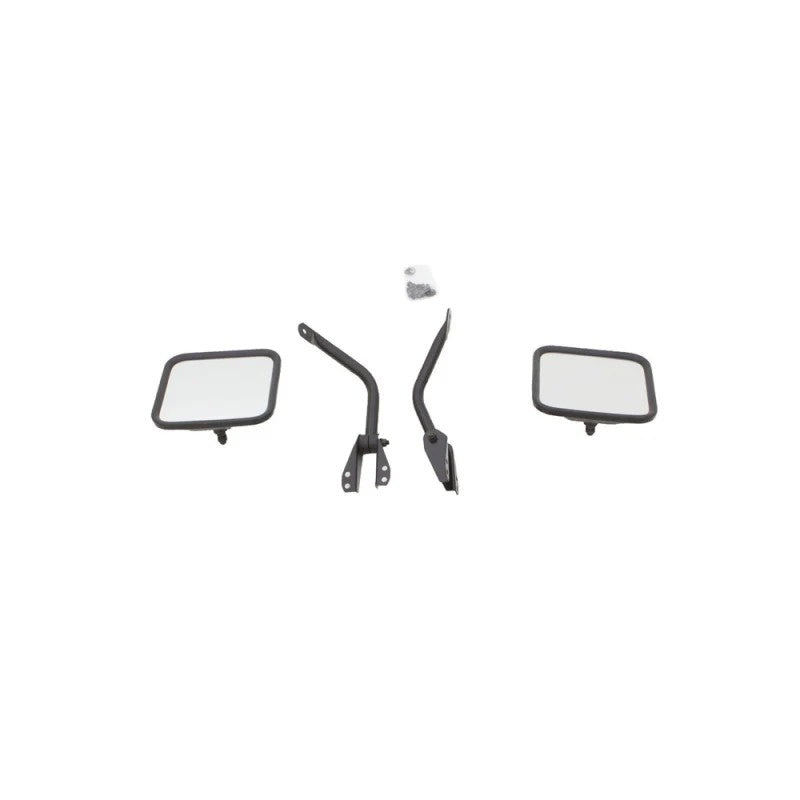 Pair of Rampage black factory-style side mirrors for Jeep CJ5 and CJ7