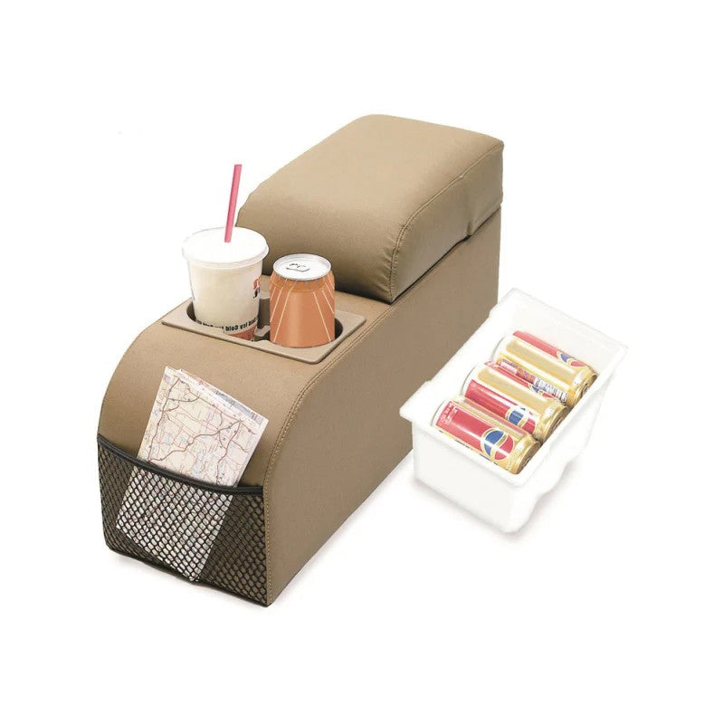 Rampage Spice padded floor console with locking storage and cup holders for 1976-1986 Jeep CJ5 and CJ7.
