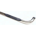 Rampage polished 3-inch round stainless steel nerf bar with black non-slip step pad for 1987-2006 Jeep Wrangler.