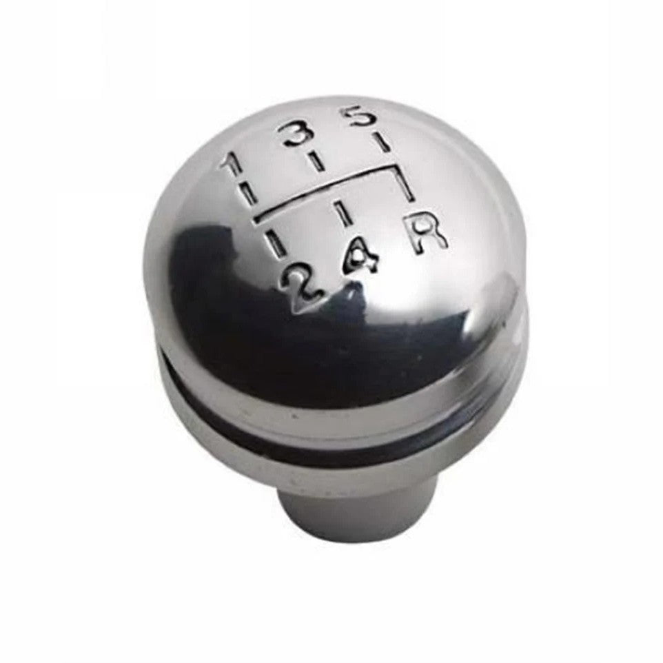 Polished billet aluminum 5-speed shift knob with etched shift pattern for 1987-2006 Jeep Wrangler.