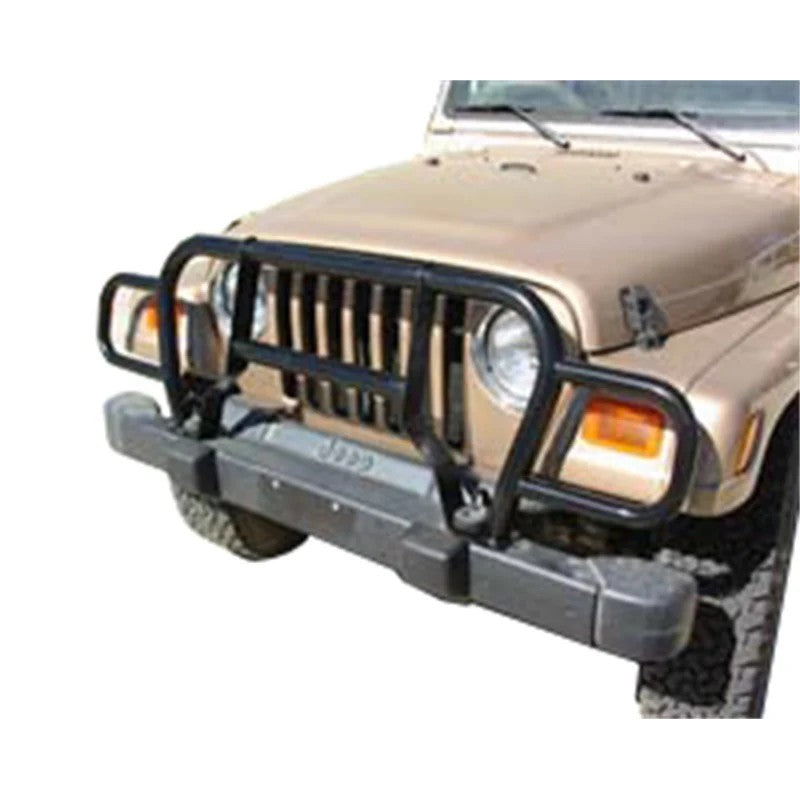 Rampage black powder coated steel Euro headlight and grill guard for Jeep Wrangler