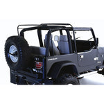 Black powder-coated soft top hardware frame kit for 1987-1995 Jeep Wrangler YJ