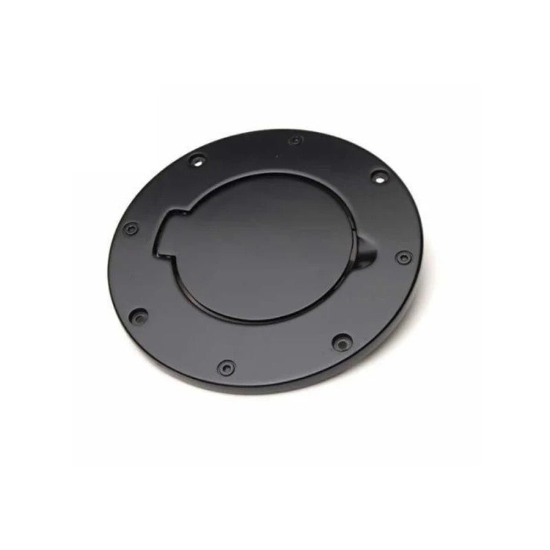 Rampage 75006 black powder-coated aluminum billet style fuel door for 1997-2006 Jeep Wrangler TJ