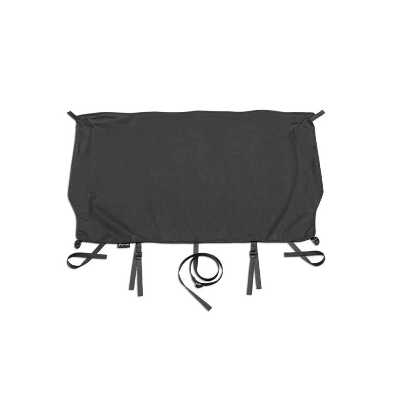 Black Diamond Rampage California Brief top installed on a 1997-2006 Jeep Wrangler TJ showing overhead coverage.