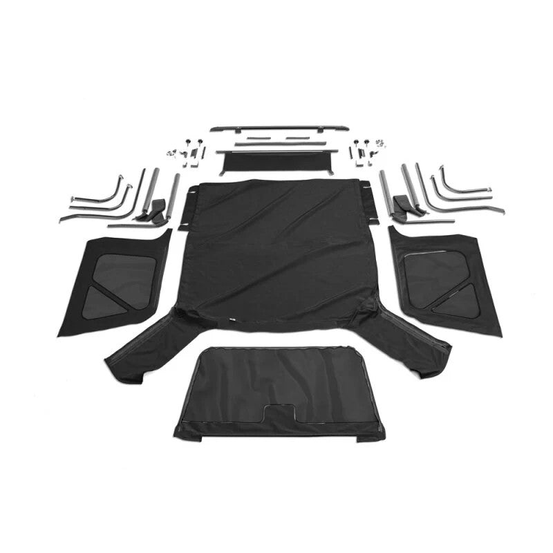 Rampage 68835 complete soft top kit with frame and hardware in Black Diamond for 1997-2006 Jeep Wrangler TJ