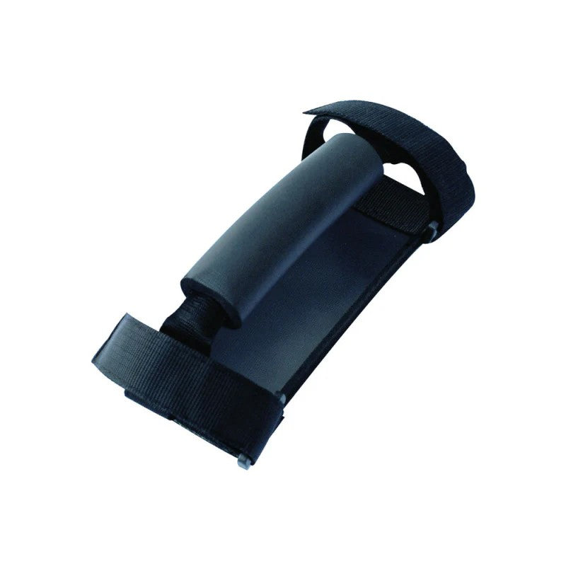 Black Rampage Deluxe Sport grab handles with foam grip and nylon straps for Jeep roll bars.