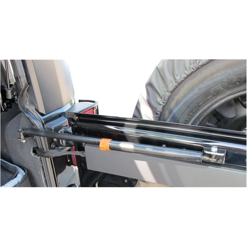 Black Rampage 86618 heavy duty rear door gas strut for 2007-2010 Jeep Wrangler JK.