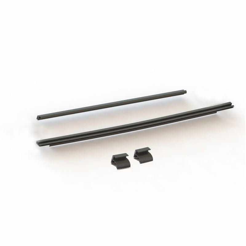Rampage black tailgate tonneau bar and mounting retainer clips for 2007-2018 Jeep Wrangler JK