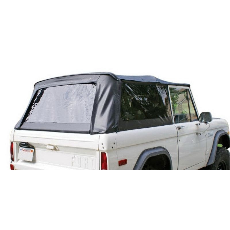 Rampage Spice replacement soft top with upper door skins installed on a 1966-1977 Ford Bronco half-door model.