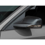 Pair of Raxiom textured black sideview mirrors with integrated LED turn signals for 2005-2009 Ford Mustang.