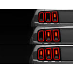 Raxiom Gen5 LED sequential tail lights with black housing and smoked lenses for 2005-2009 Ford Mustang