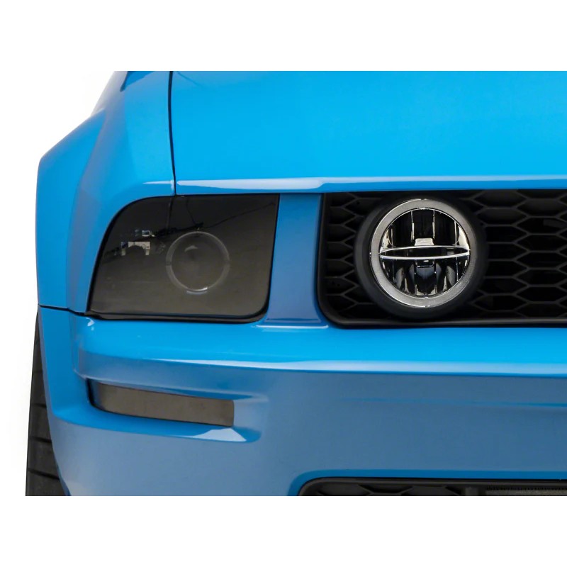Raxiom Axial Series LED halo fog lights with chrome housings and clear lenses for 2005-2009 Ford Mustang GT.
