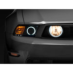 Pair of Raxiom smoked fog light housings with integrated CCFL halos for 2005-2012 Ford Mustang GT.