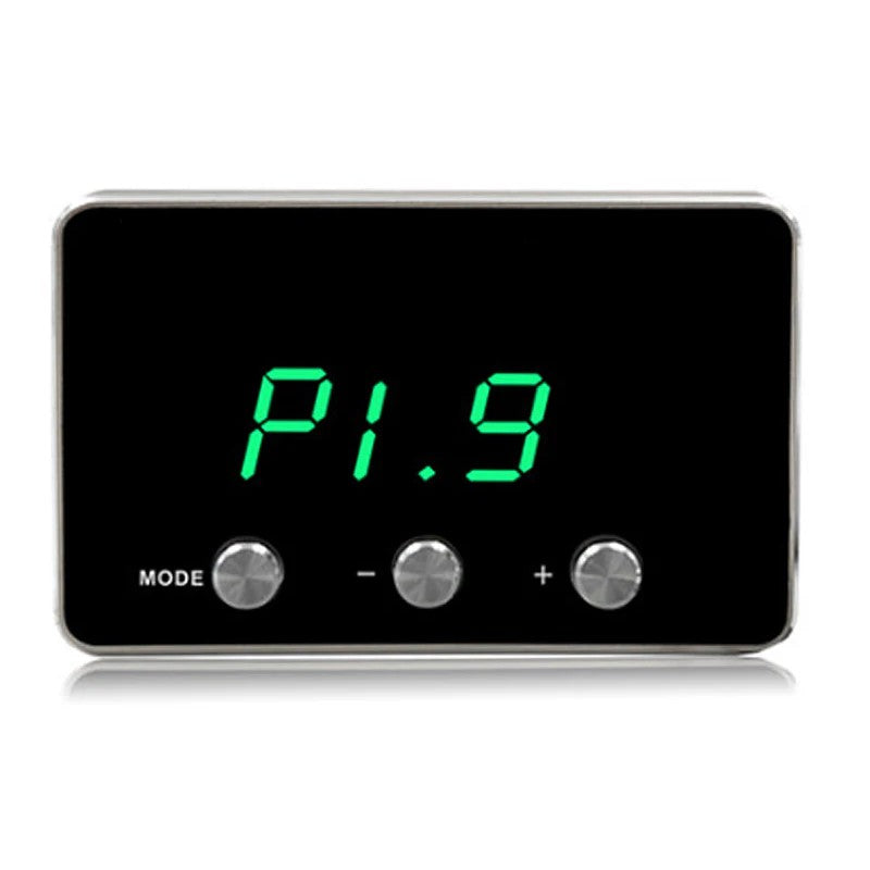 Raxiom SpeedForm Axial Series throttle response controller with digital display and plug-and-play wiring harness.