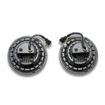 Raxiom Hi-Output LED headlights for Jeep Wrangler JK with black internal housing, clear lens, and halo DRL rings.