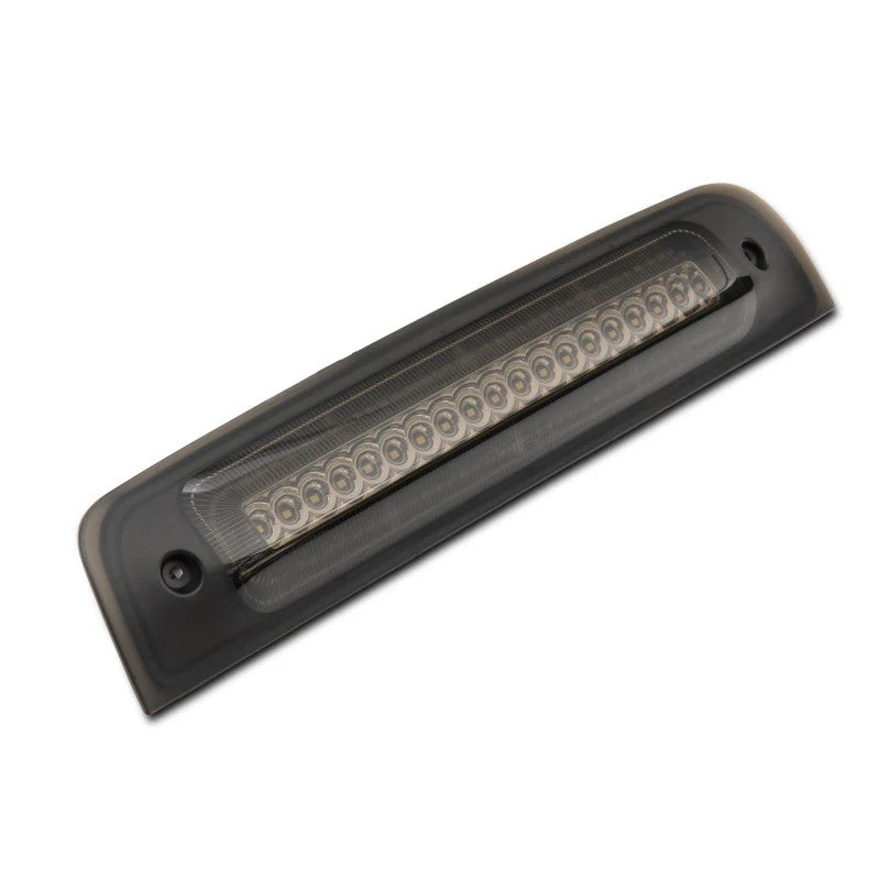 Raxiom Axial Series smoked LED third brake light with black housing for 2009-2018 Ram 1500, 2500, and 3500 trucks.