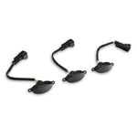 Set of three Raxiom Axial Series LED grille lights with smoked lenses and black housings for Ford F-150 Raptor.