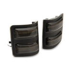 Pair of Raxiom Axial smoked lens LED sequential switchback side mirror marker lights for 2011-2016 Ford Super Duty.