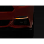 Smoked lens LED sequential turn signal assembly with black ABS housing for 2015-2017 Ford Mustang.