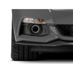Raxiom LED Halo Fog Lights with black housings and honeycomb mesh air ducts for 2015-2017 Mustang.