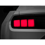 Raxiom Profile LED tail lights with gloss black housings and smoked lenses for 2015-2023 Ford Mustang