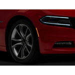 Set of four Raxiom Axial smoked LED side marker lights for 2015-2023 Dodge Charger including front and rear units.