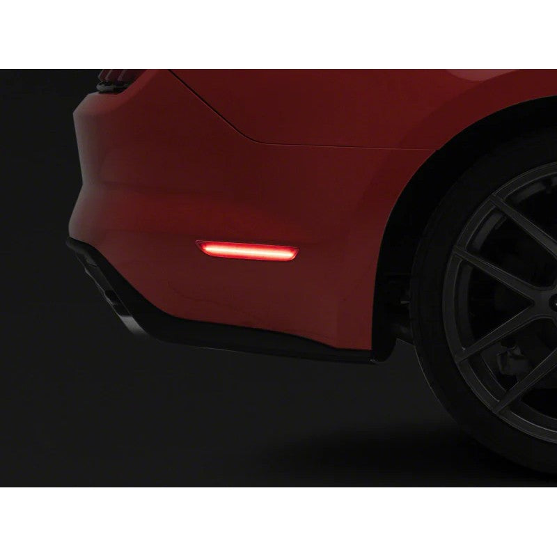 Red Raxiom Axial Series rear LED side marker lights for 2015-2023 Ford Mustang