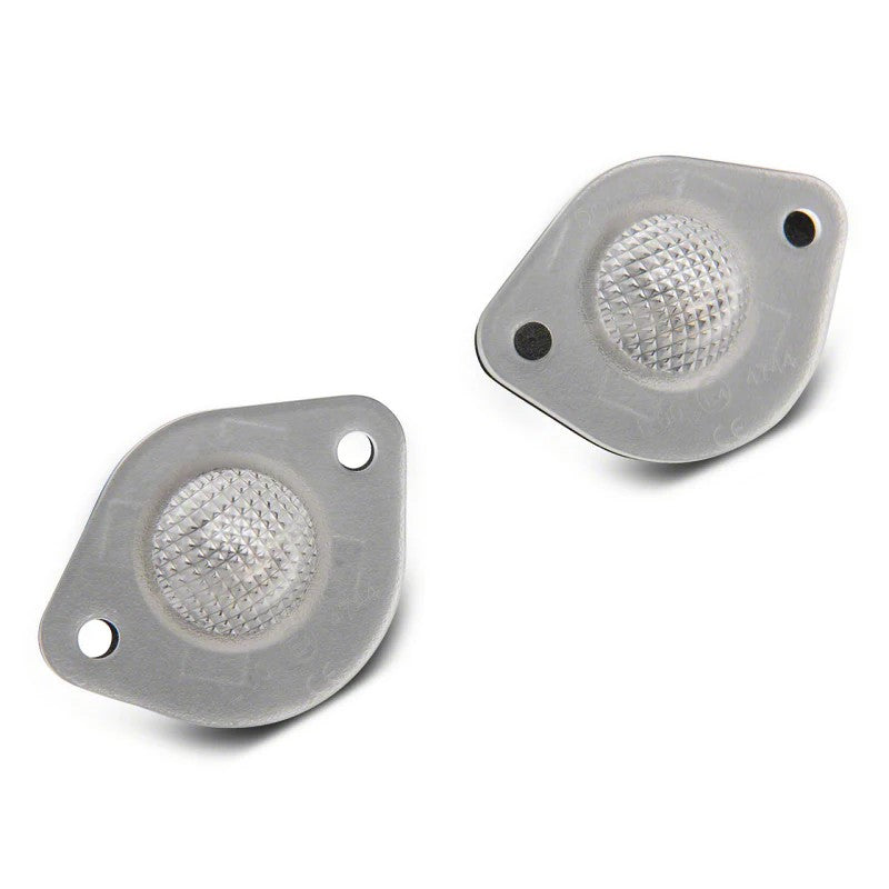 Raxiom Axial Series white LED license plate bulbs with clear lenses for 1994-2004 Ford Mustang