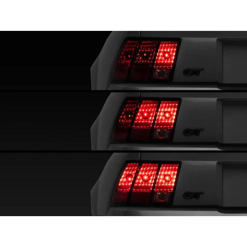 Raxiom sequential tail light wiring harness kit with OE-style connectors for 1996-2004 Ford Mustang models.