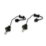 Raxiom Axial Series H13 LED headlight bulbs featuring SMD chips and integrated wiring ballasts