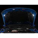 Raxiom Axial Series universal underhood lighting kit including two white LED panels, wiring harness, and inline switch.