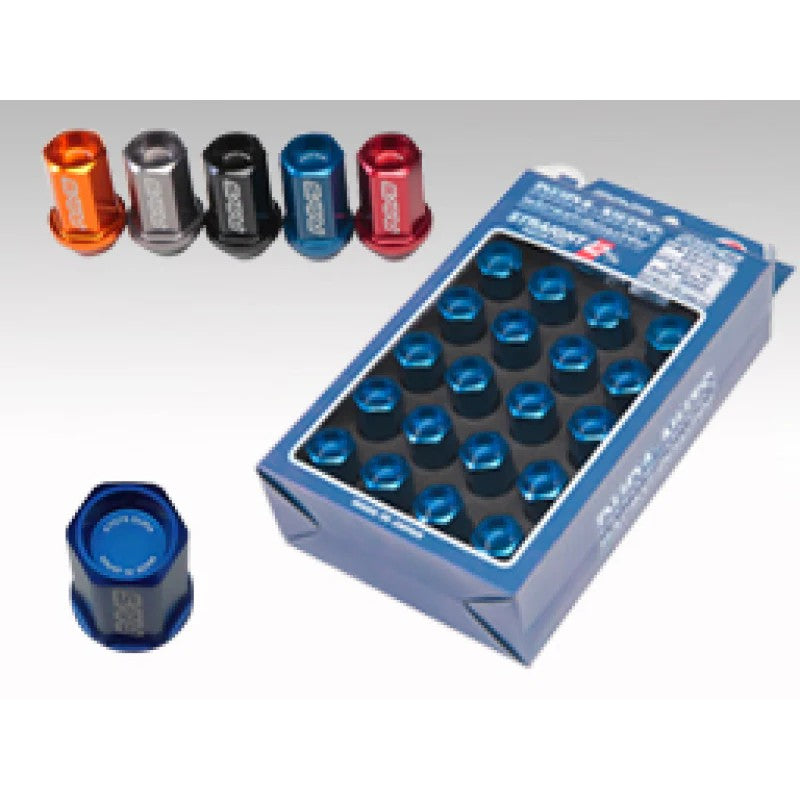 Black Rays Dura-Nut L42 14x1.50 straight type lug nut and lock set with installation key.