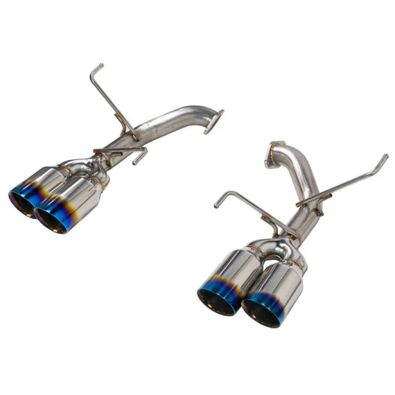 Remark axleback exhaust system with quad 4-inch burnt stainless steel double-wall tips for the 2022+ Subaru WRX VB.