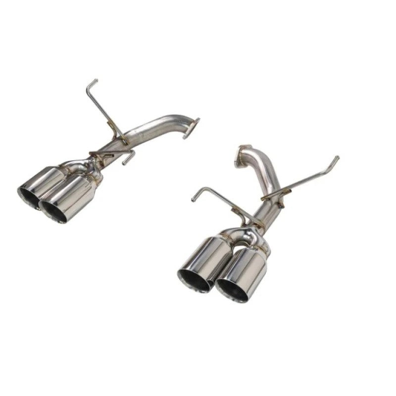 Remark stainless steel axleback exhaust with dual 4-inch double-wall tips for 2022+ Subaru WRX VB chassis.