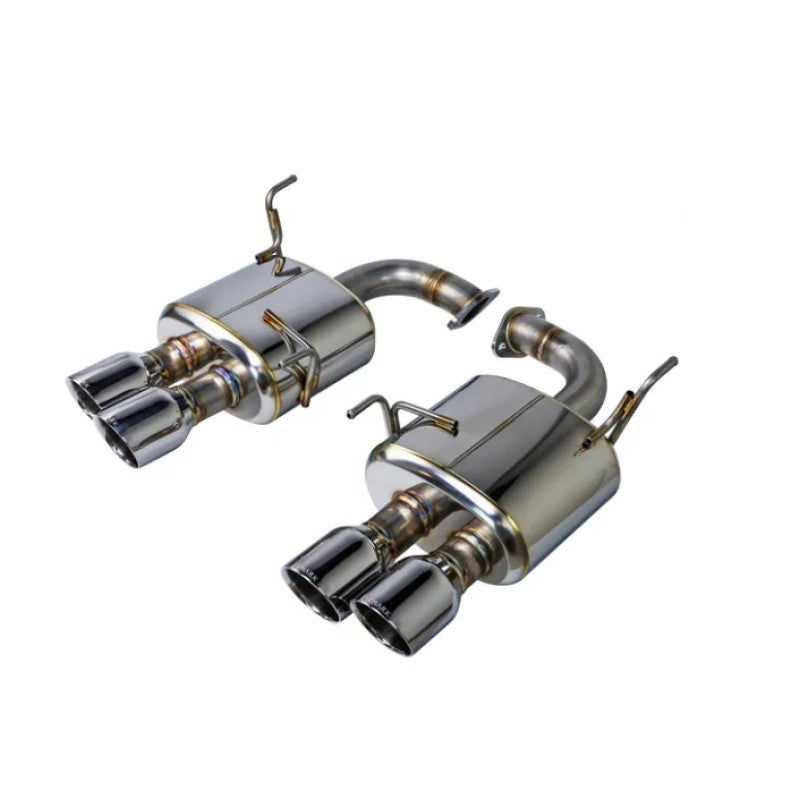 Remark stainless steel axleback exhaust system with double wall tips for 2022-2024 Subaru WRX VB chassis.