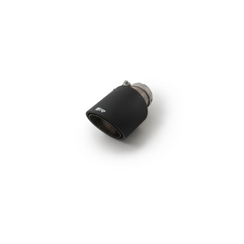 Remus 102mm carbon fiber exhaust tip with titanium internals and a short angled cut finish.