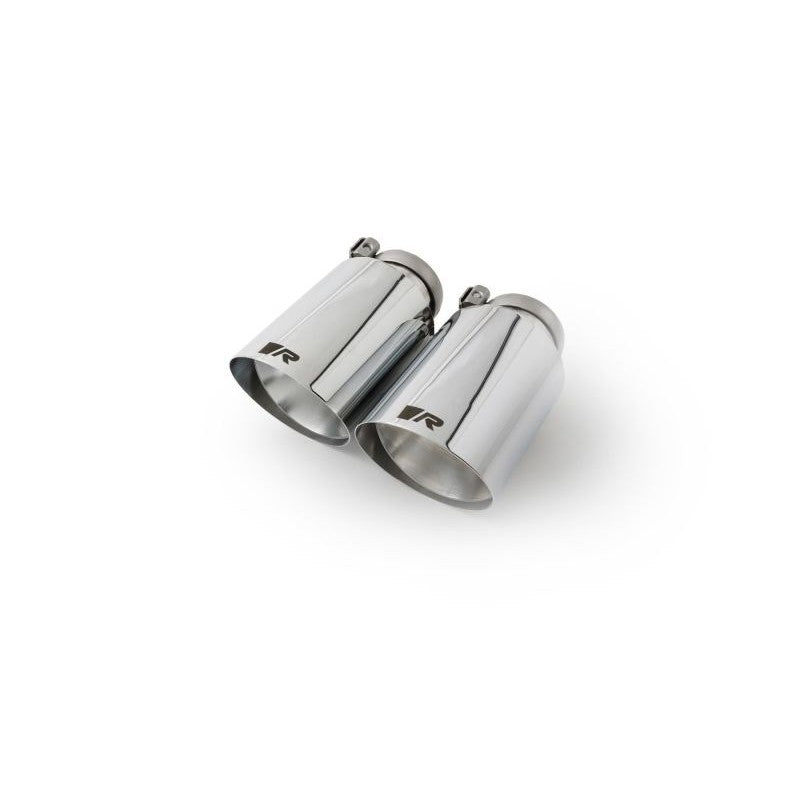 Four Remus 102mm straight cut chrome stainless steel quad exhaust tips