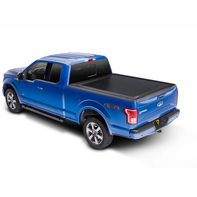 RetraxONE MX matte black retractable tonneau cover on a 2015-2020 Ford F-150 with 5.5 foot bed.