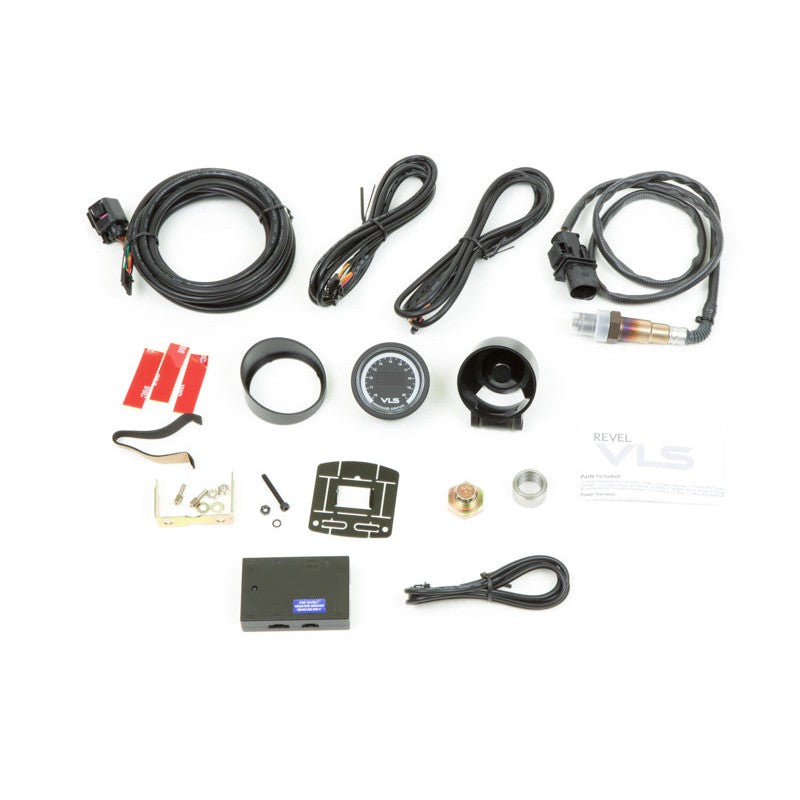 Revel VLS 52mm digital wideband AFR gauge with OLED display showing 10.0:1 to 20.0:1 air/fuel ratio range.