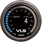 Revel VLS 52mm digital OLED boost gauge with black bezel and numeric pressure display