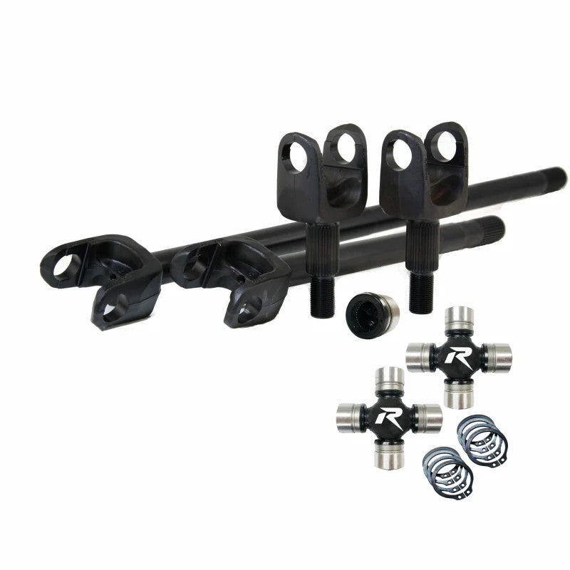 Revolution Gear Discovery Series chromoly front axle shafts with universal joints for 2007-2018 Jeep Wrangler JK.