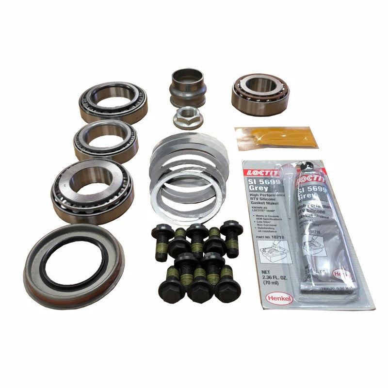Revolution Gear and Axle master installation kit for Dana 44 rear axles, including bearings, seals, shims, and hardware.